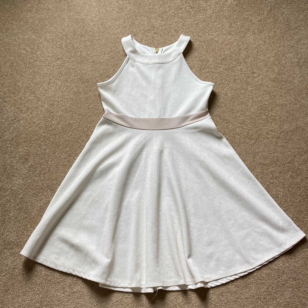 Girls winter white sparkly dress
